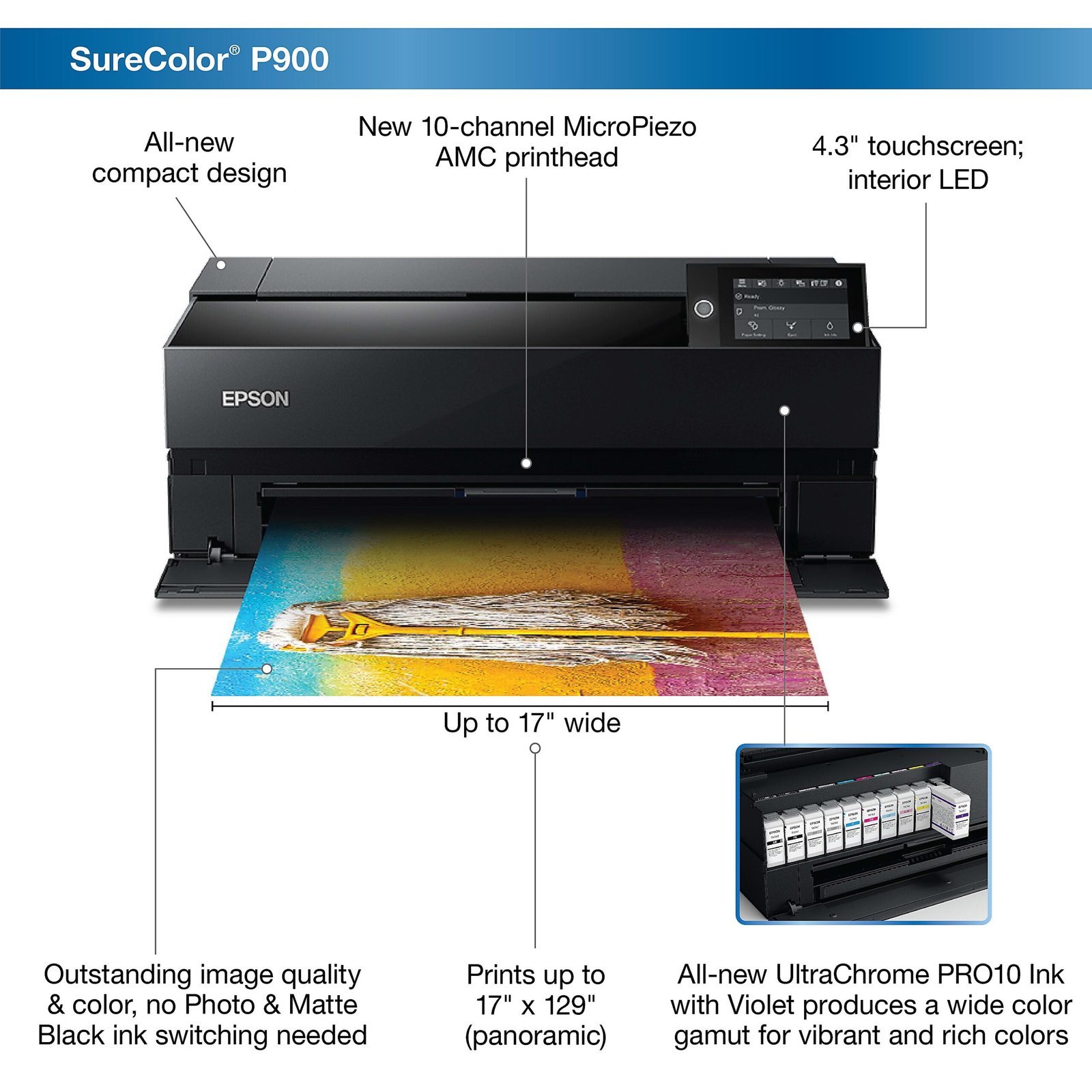 Epson SureColor P900 17″ Inkjet Printer-16244 - Image 2