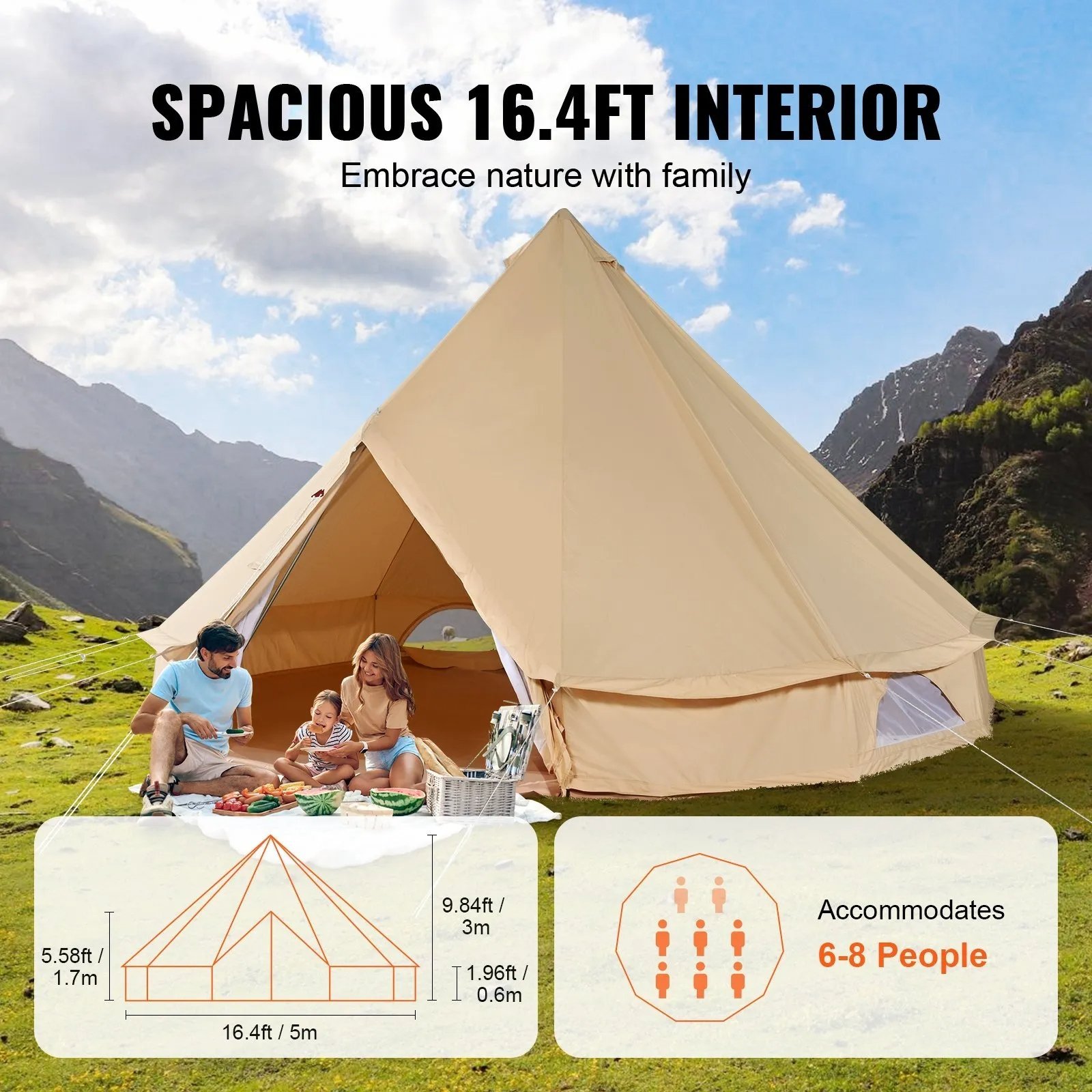 VEVOR Canvas Bell Tent-25913 - Image 3