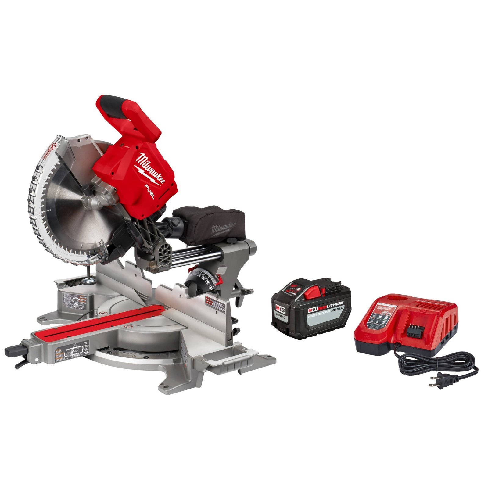 Milwaukee M18 FUEL 12″ Dual Bevel Sliding Compound Miter Saw Kit-21274