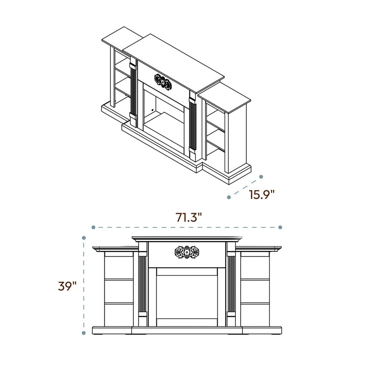 Cambridge Sanoma Electric Fireplace and Display ·-21159 - Image 9