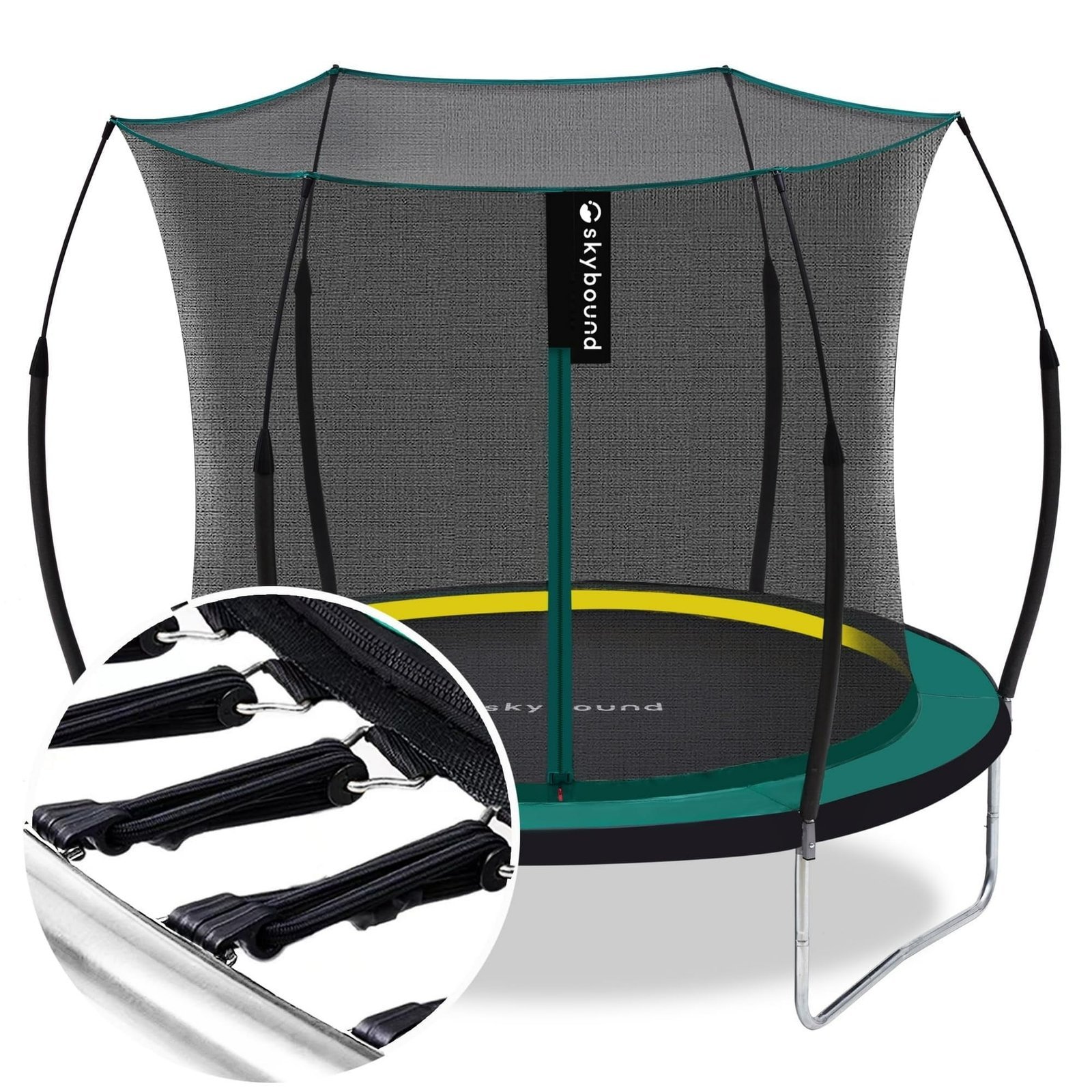 SkyBound 6ft outdoor Trampoline without springs, toddler springless trampoline with net for Kids and Adults, springless Trampoline with Enclosure for Backyard Indoor and Outdoor-41372