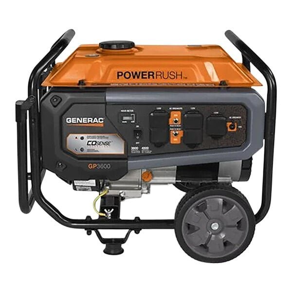 Generac GP Series GP3600 Gasoline-Powered Portable Generator with Recoil Pull Start 7721  3,600/4,500W, 120V-88771