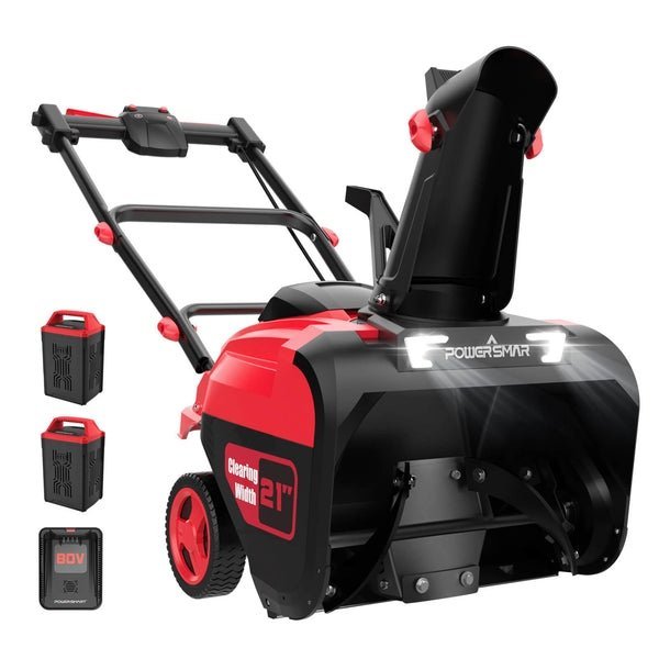 PowerSmart 80V 21″ Cordless Snow Blower with 2 Batteries and Charger-33368