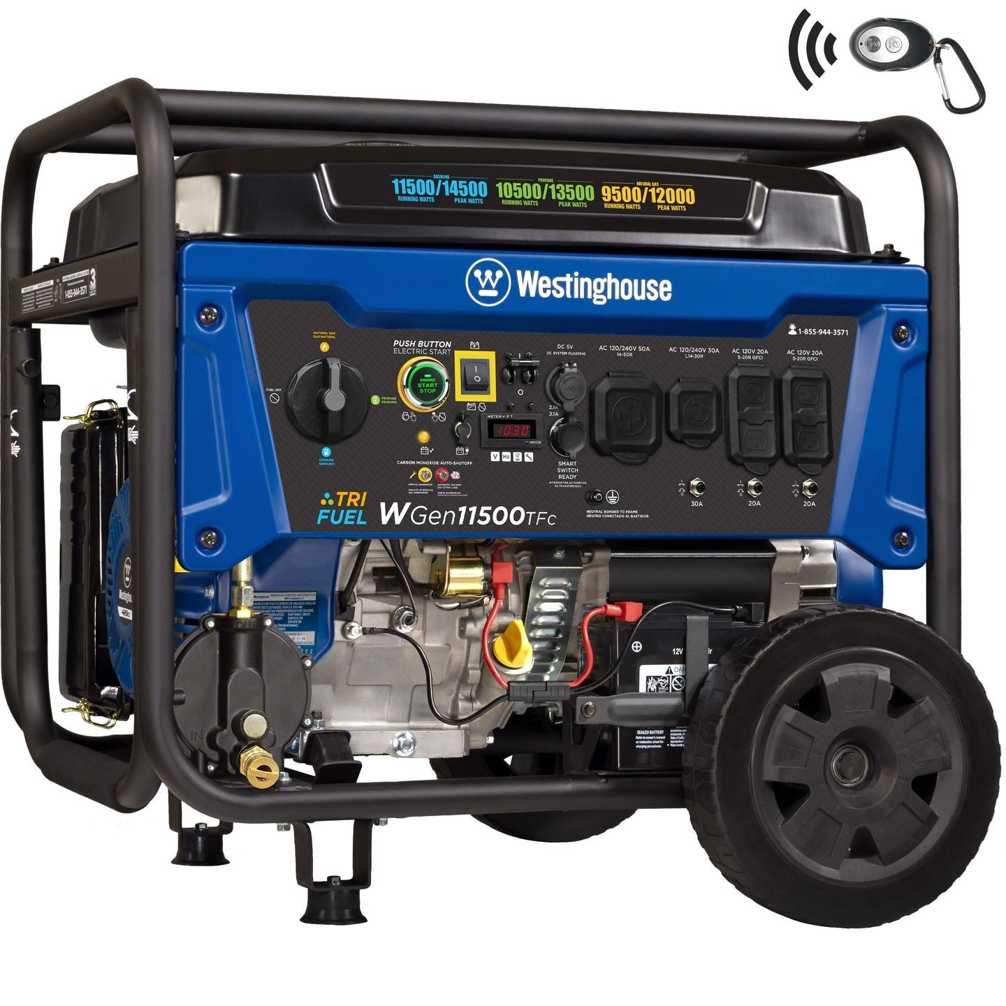 Westinghouse WGen11500TFc 11500-Watt Tri-Fuel Portable Generator-69845