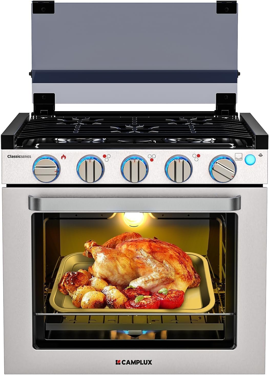 Camplux 21 Inches RV Stove Gas Range Oven 3 Burners Cooktop-45638