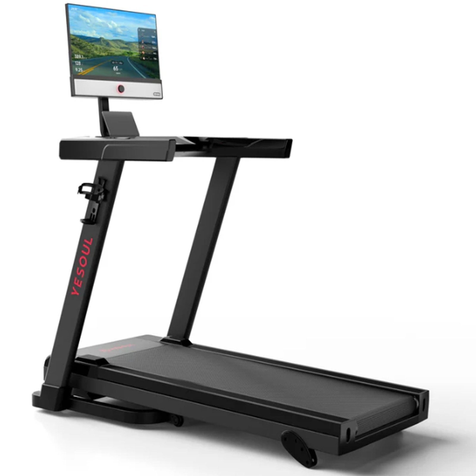 Yesoul T1M Plus Smart Folding Treadmill with 21.5 inch Touchscreen, Brushless Quiet Motor, 3-Level Incline, 9 Mph, App Sync & Space-Saving Design for-68468