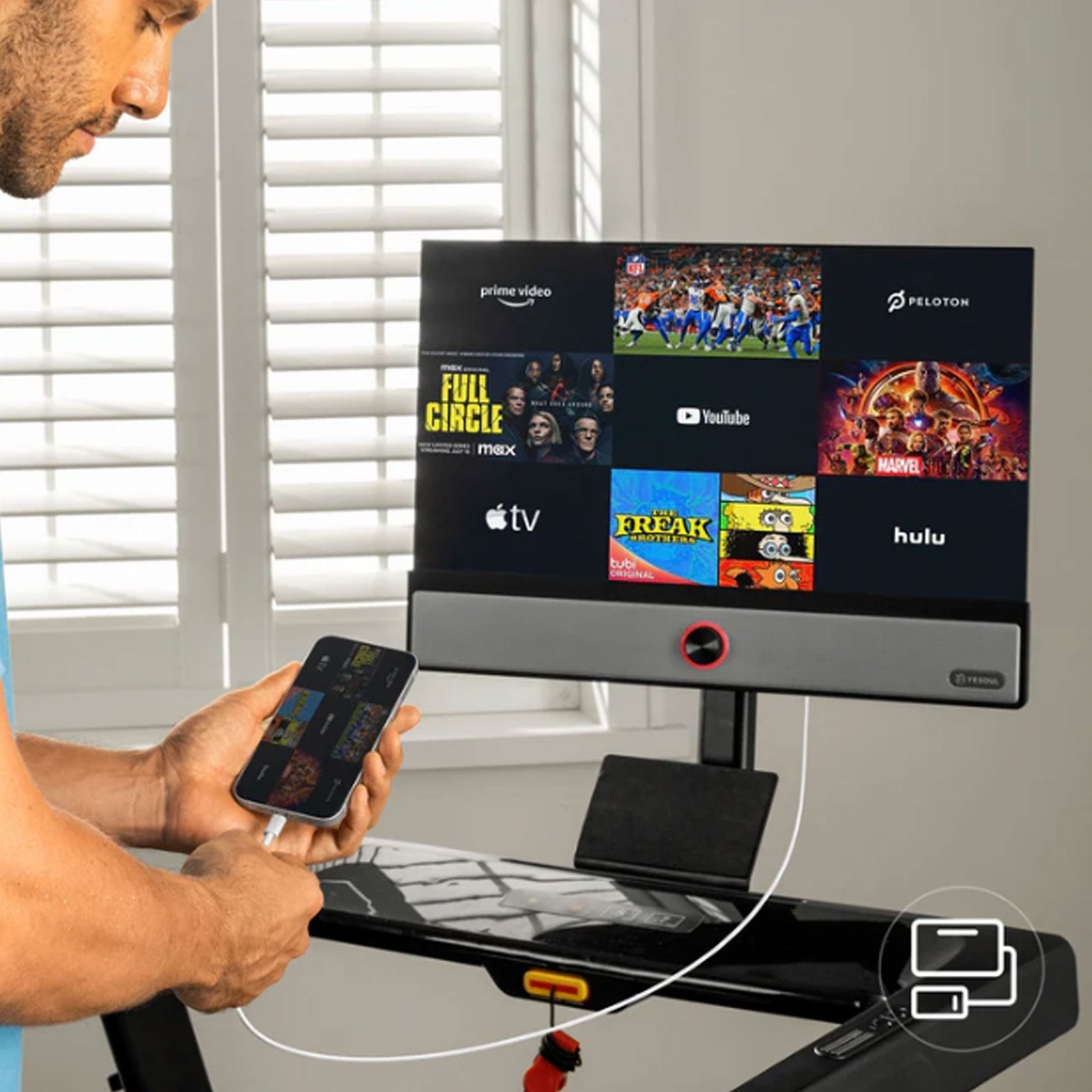 Yesoul T1M Plus Smart Folding Treadmill with 21.5 inch Touchscreen, Brushless Quiet Motor, 3-Level Incline, 9 Mph, App Sync & Space-Saving Design for-68468 - Image 5