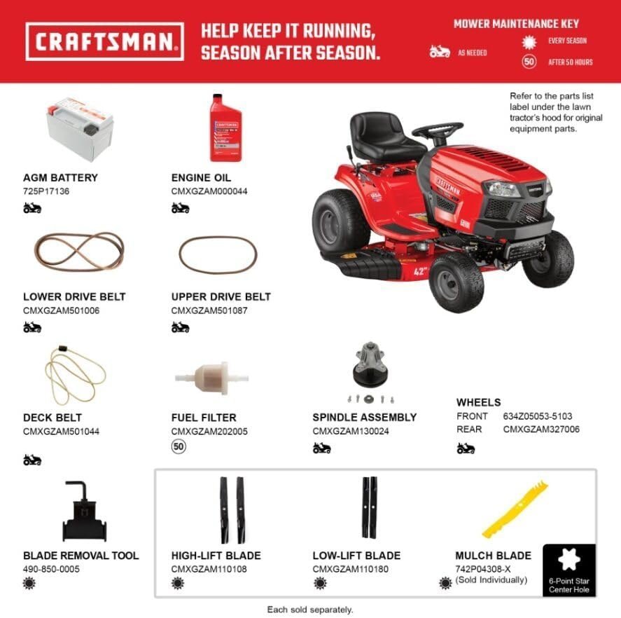 Craftsman 42-in. Gear Gas Riding Mower-68442 - Image 7