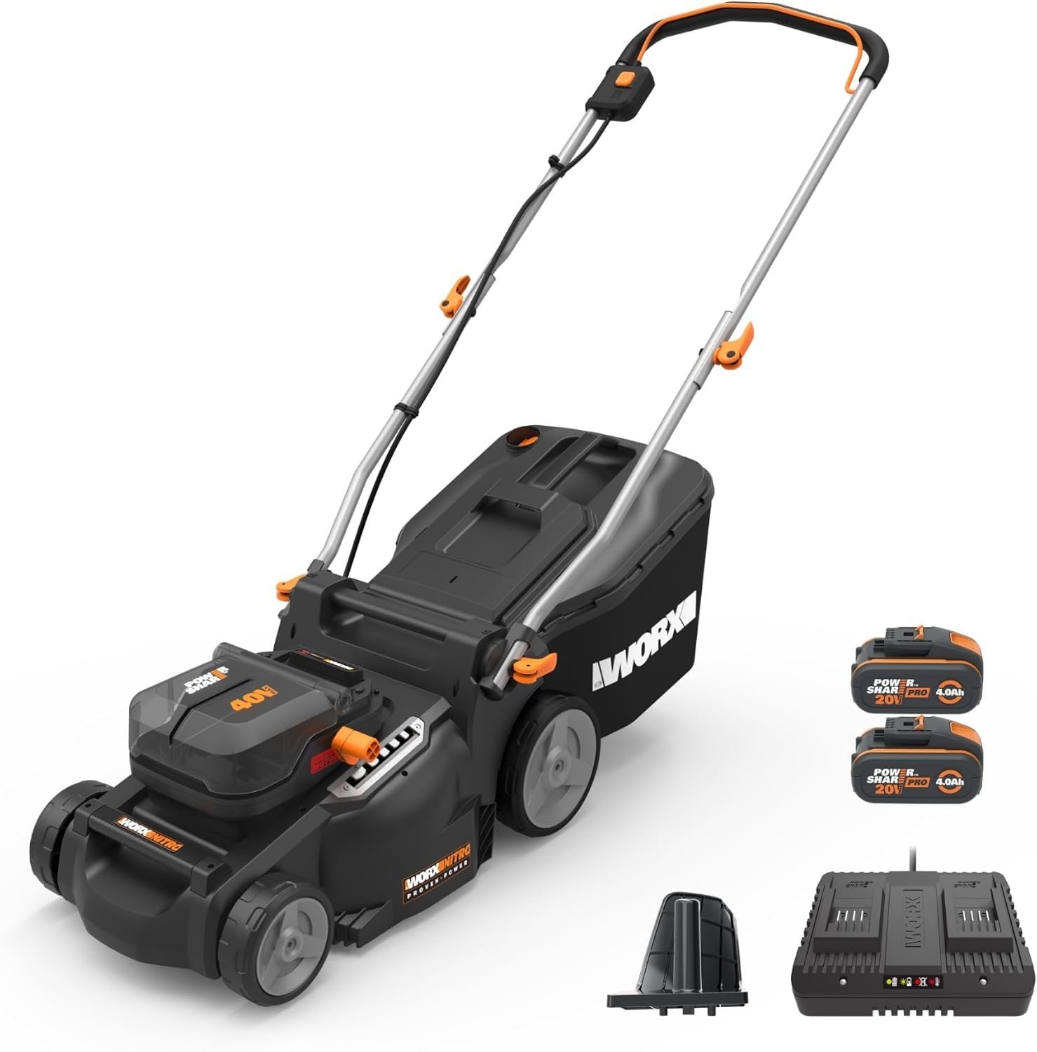 WORX Nitro 40V 16″ Cordless Lawn Mower w/Brushless Motor 2.0 & Intellicut-58653