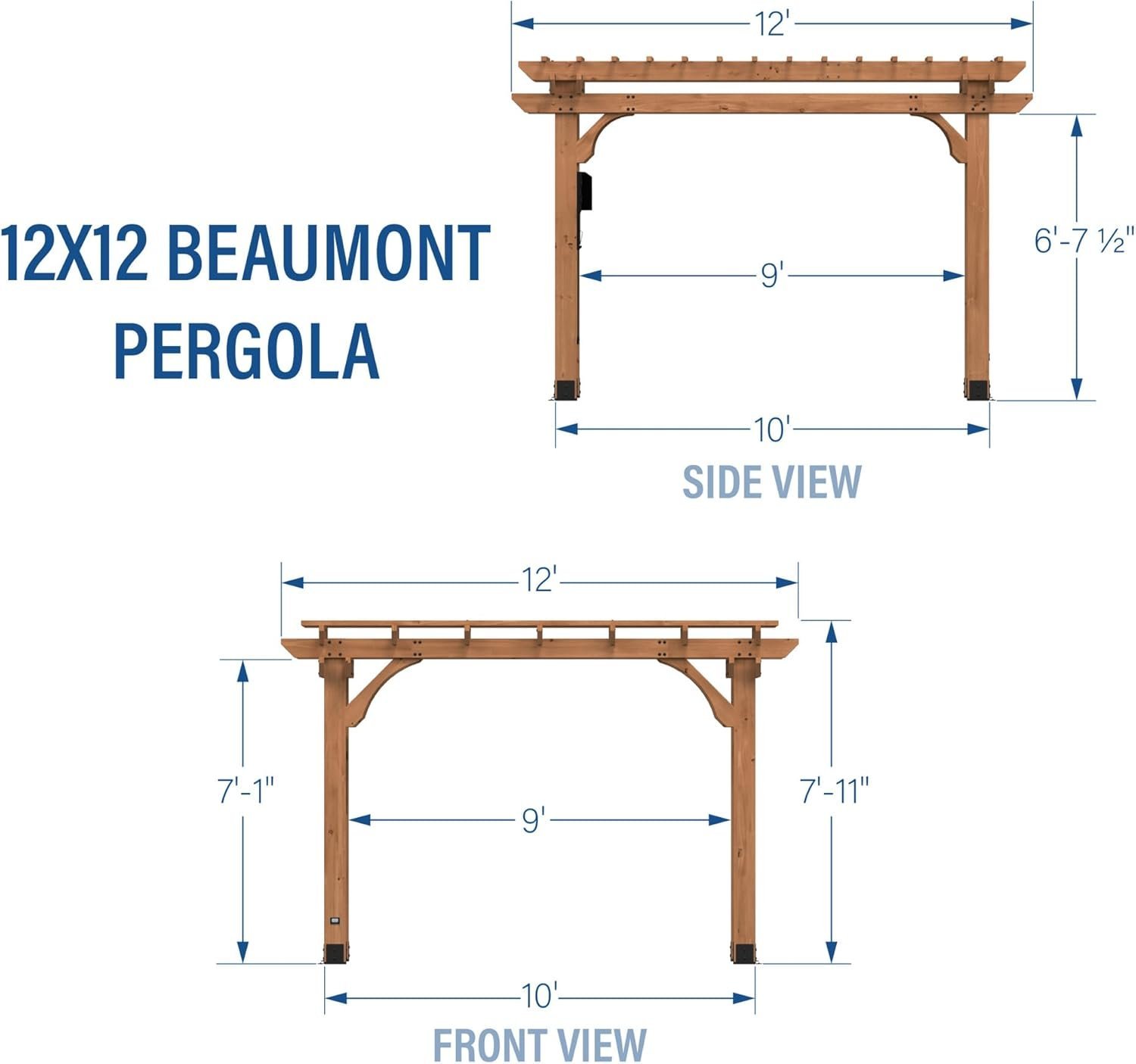 Backyard Discovery Beaumont Freestanding Pergola 2101579COM-98399 - Image 5