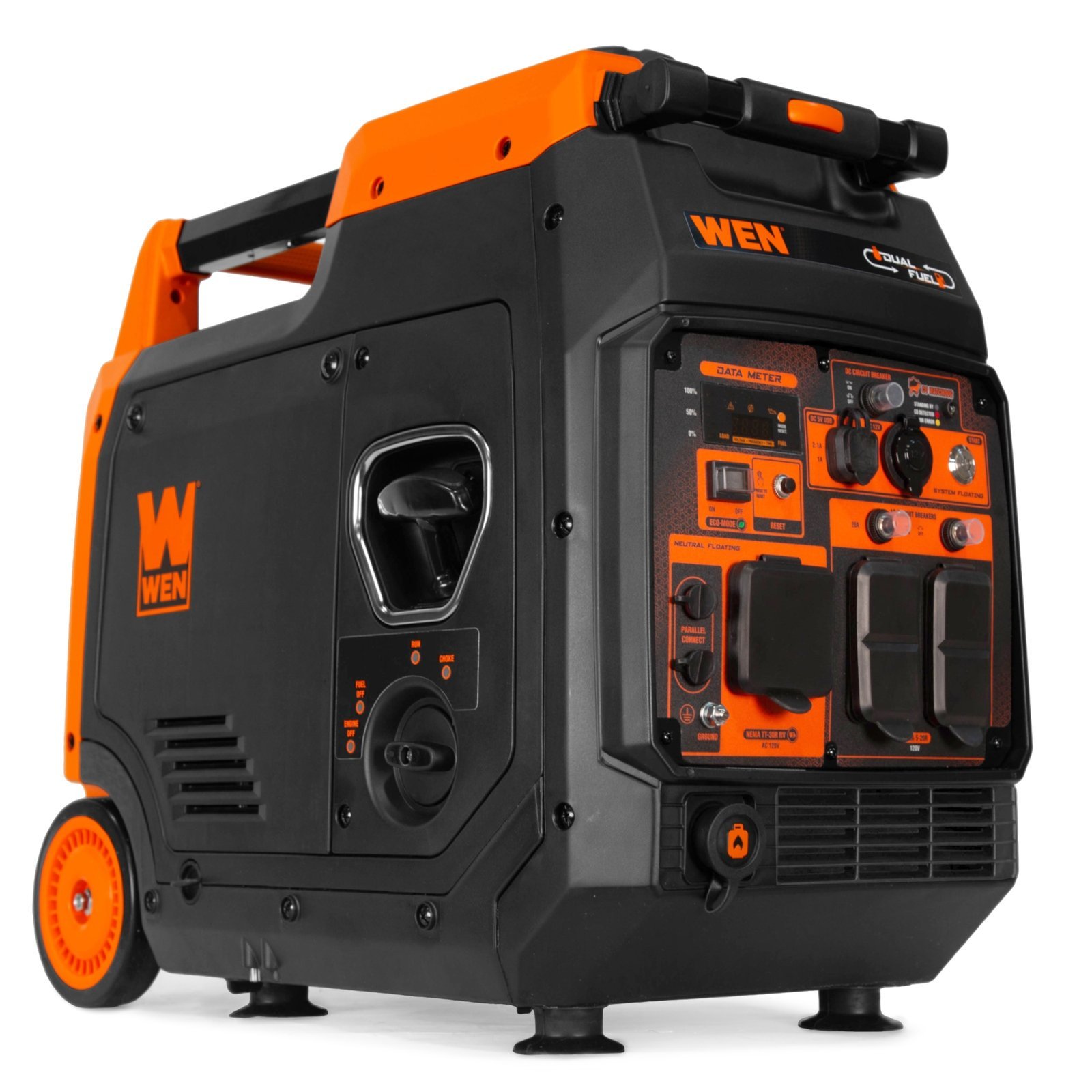 WEN DF480iX Quiet and Lightweight 4800-Watt Dual Fuel RV-Ready Electric Start-66288