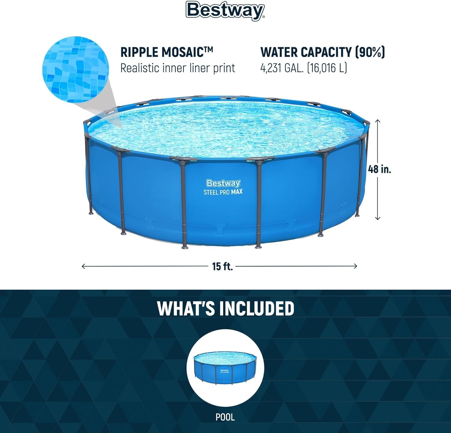 Bestway Steel Pro Max 15 x 48″ Round Above Ground Pool Kit-99857 - Image 5