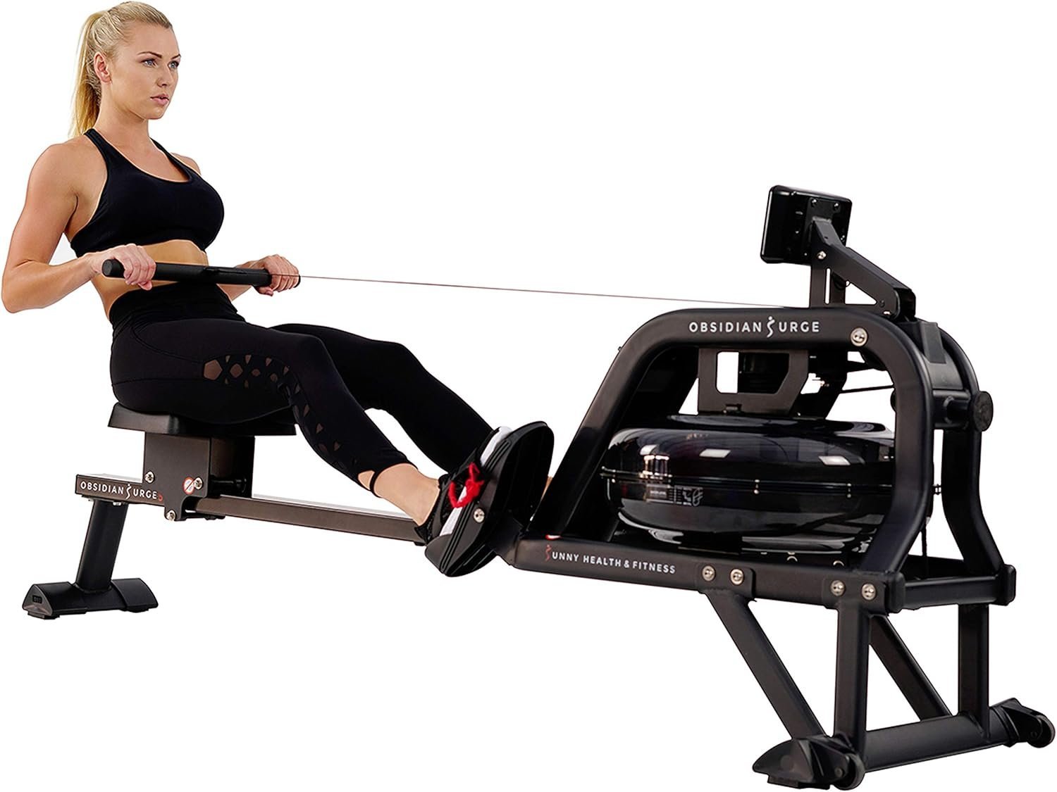 Sunny Health and Fitness Obsidian Surge Water Rowing Machine-44814