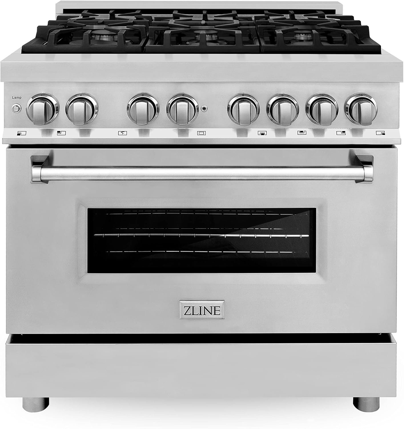 ZLINE 36 in. 4.6 cu. ft. Legacy Dual Fuel Range with 6 Burner Gas Cooktop and Electric Convection Oven in Stainless Steel (RA36)-13747