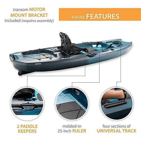Aurora Fusion Lifetime Manta 10 ft. Sit-On-Top Angler Kayak-48219 - Image 3
