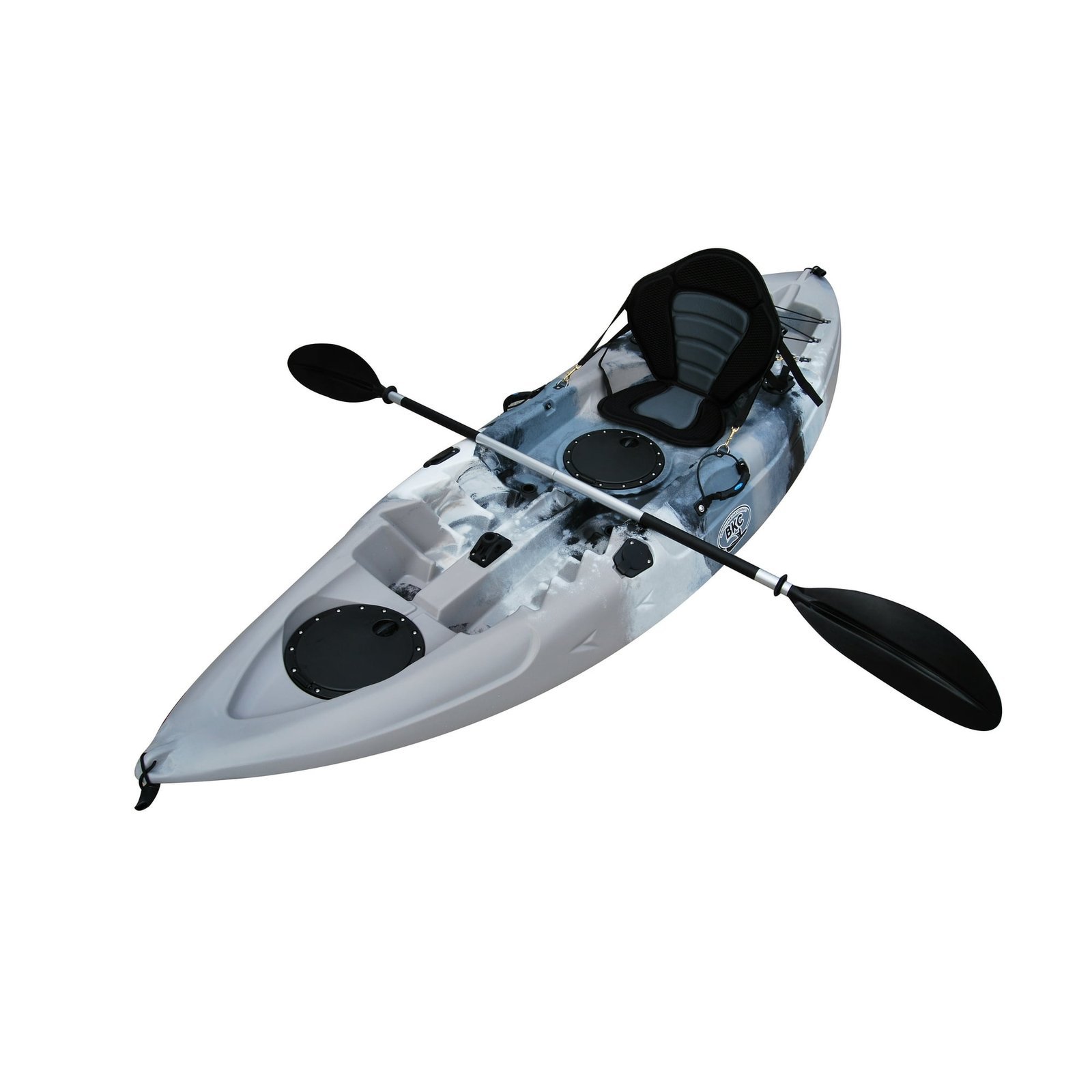Brooklyn Kayak UH-FK184-GRY 9 ft. 2 in. Sit on Top Single Fishing Kayak Seat And Paddle  Grey Camo-87515