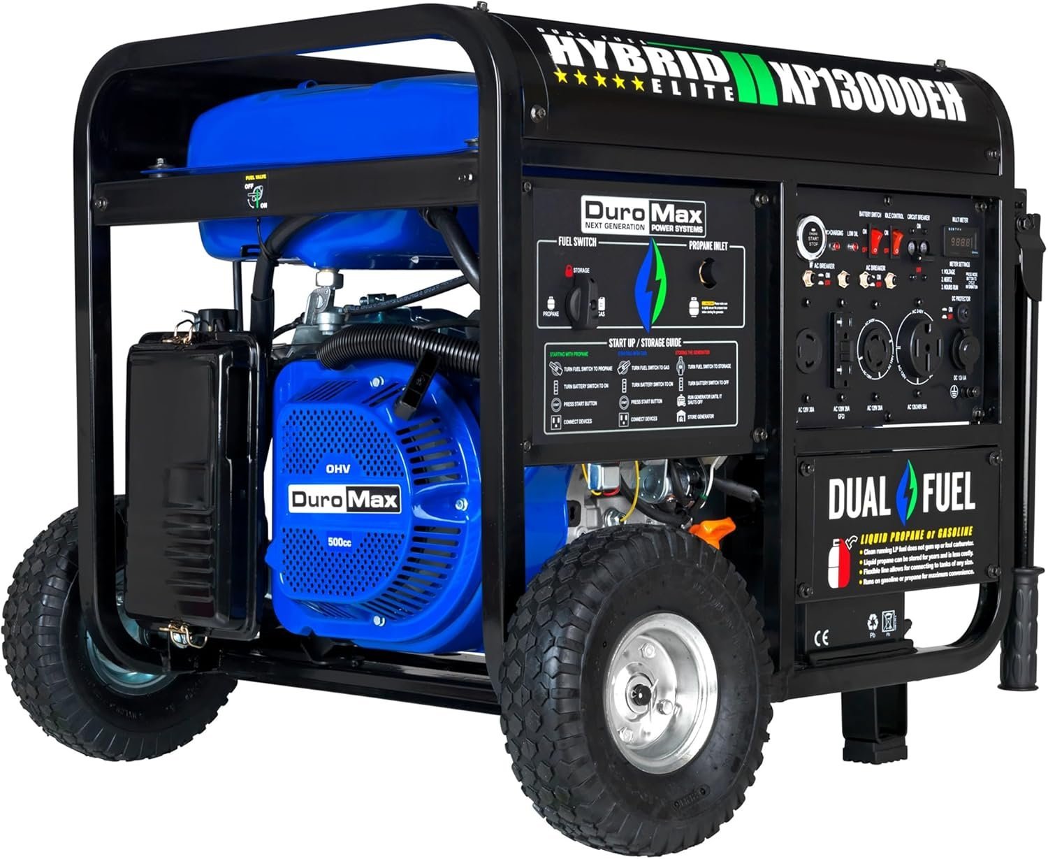 DuroMax XP13000EH 13,000 Watt Dual Fuel Portable Generator-28589