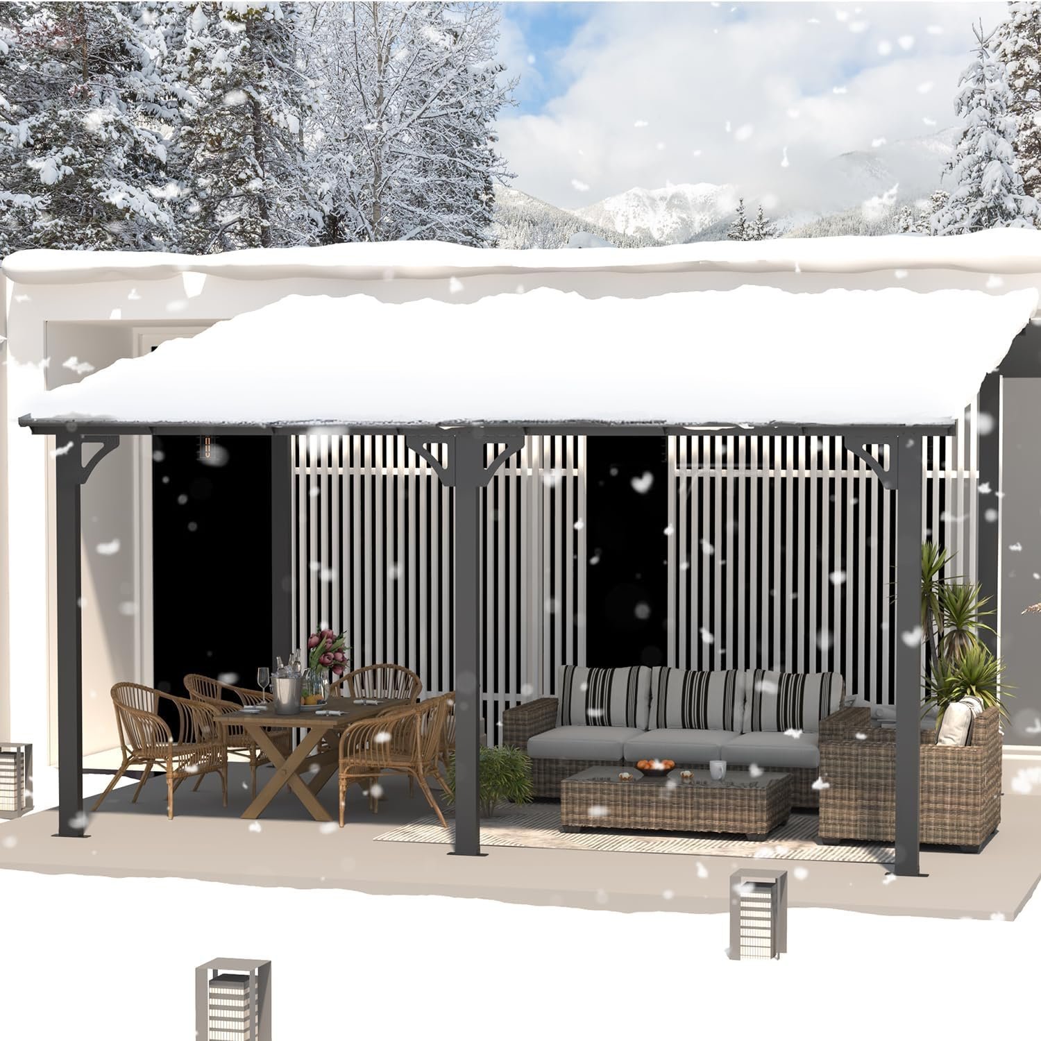 Aecojoy Aluminum Pergola with Canopy-57219 - Image 3