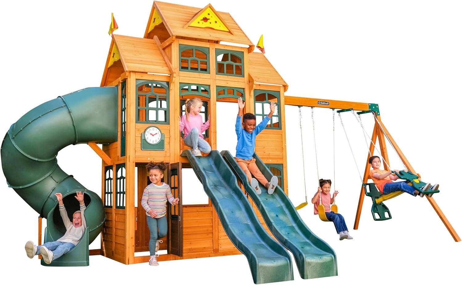 KidKraft Falcon Ridge Wooden Swing Set/Playset-85762