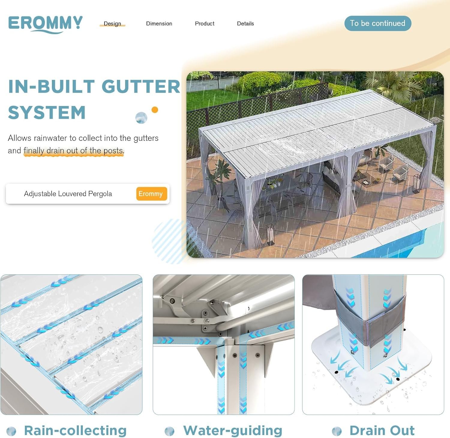 EROMMY 12’x24 Outdoor Louvered Pergola Gazebo-56521 - Image 4