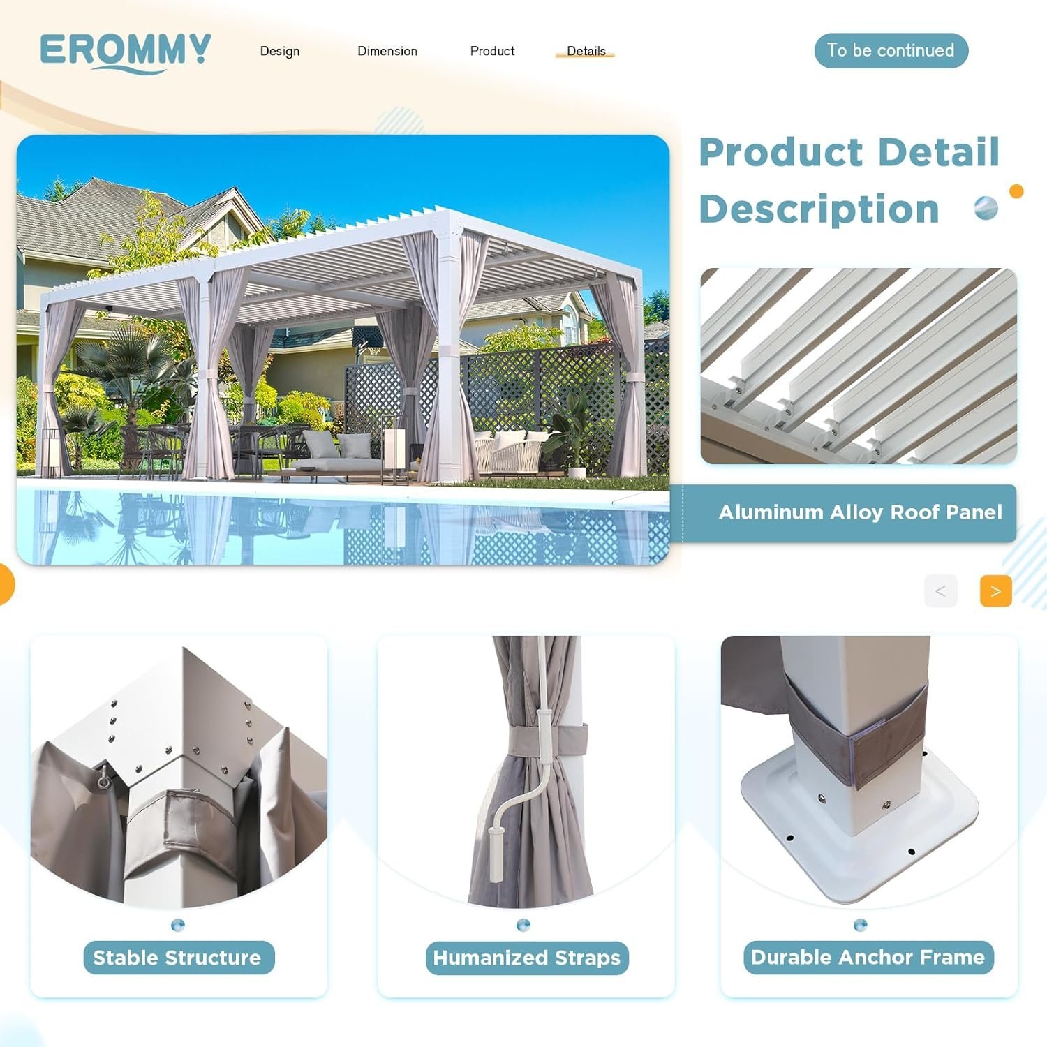 EROMMY 12’x24 Outdoor Louvered Pergola Gazebo-56521 - Image 3