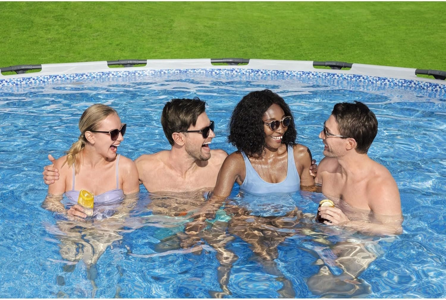 Bestway Steel Pro MAX 16 Foot x 48 Inch Round Metal Frame Above Ground Outdoor Swimming Pool Set-33614 - Image 7