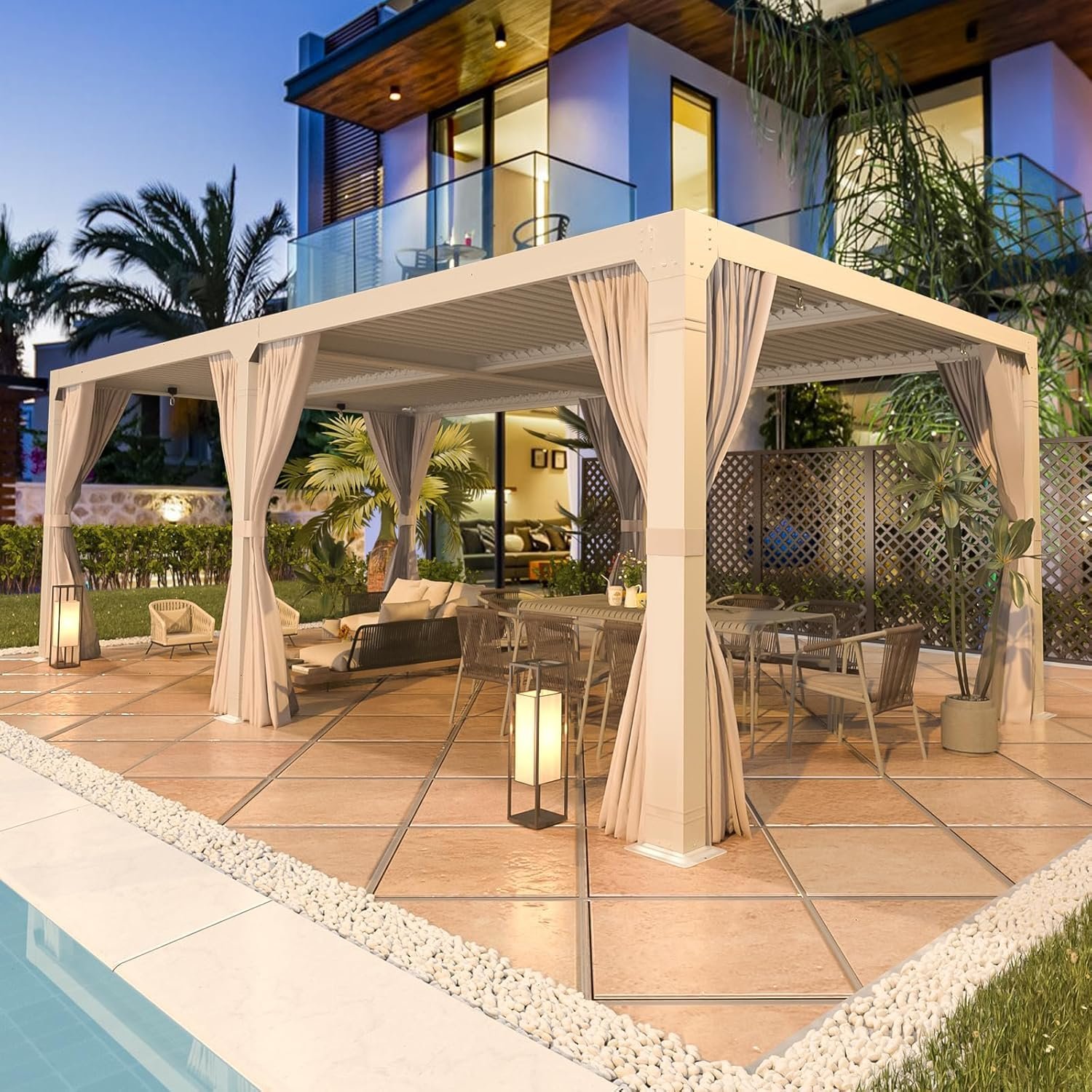 EROMMY 12’x24 Outdoor Louvered Pergola Gazebo-56521 - Image 2