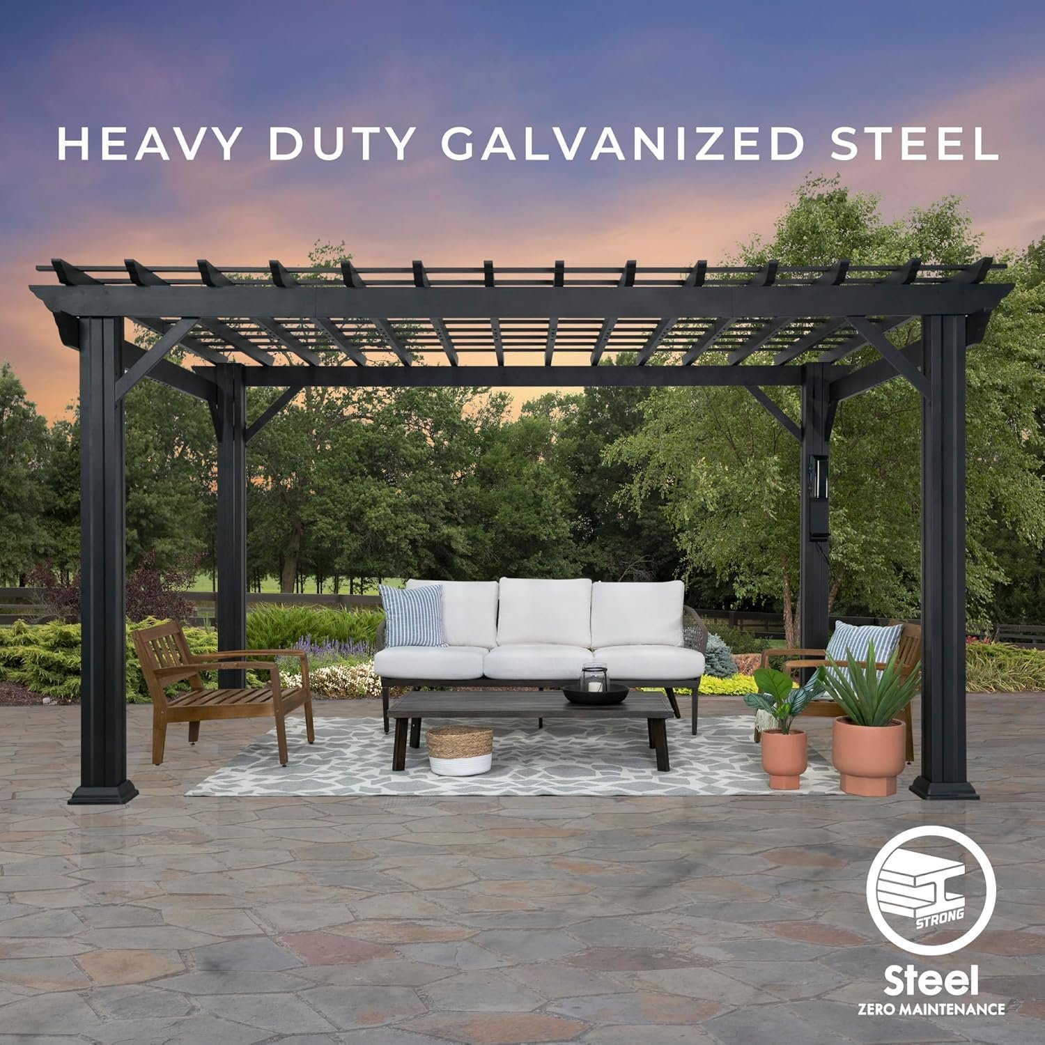 Stratford Traditional Steel Pergola-43462 - Image 3