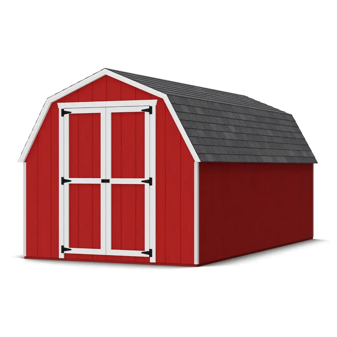 Little Cottage Co. 8 x 16 Foot Value Gambrel Barn with 4 Foot Sidewalls  Precut Kit-11446