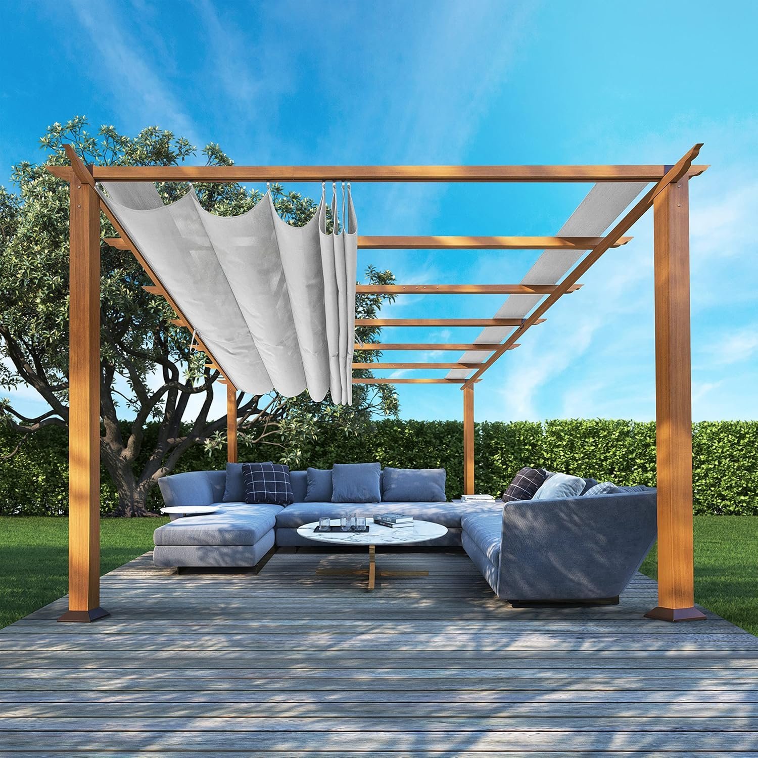 Florence Aluminum Pergola with Canopy Paragon Outdoor-29725