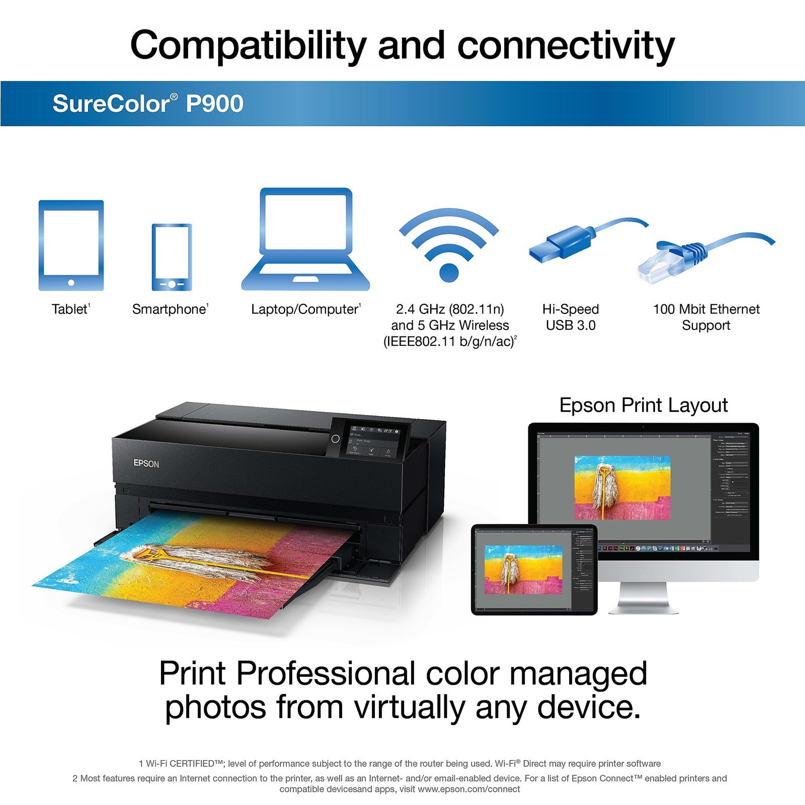 Epson SureColor SC‐P900 Large Format Printer Wi-Fi Inkjet Colour 5760 x 1440 DPI A3 (297 x 420 mm) Ethernet LAN-37324 - Image 4