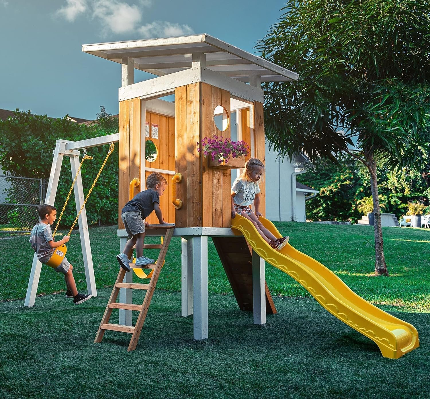 Avenlur Forest Modern Backyard Outdoor Swing Set-24975