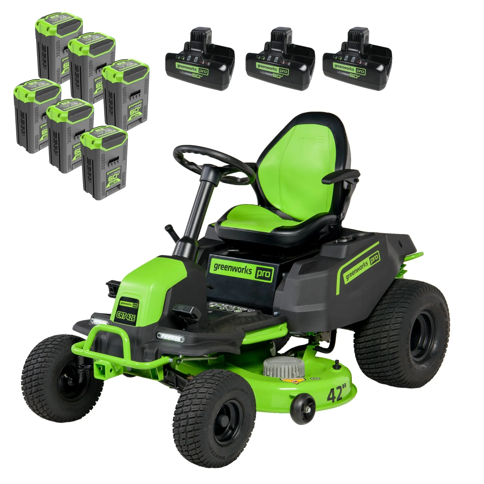 Greenworks 60V 42″ Cordless Battery CrossoverT Riding Lawn Mower-85357