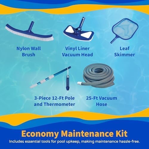 Blue Wave Belize 15-Feet Round 52-Inch Deep 6-Inch Top Rail Metal Wall Swimming Pool Package-92142 - Image 8