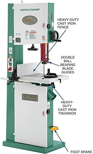 Grizzly Industrial G0513X2BF 17″ 2 HP Extreme-Series Bandsaw w/Cast-Iron Trunnion & Foot Brake-63733 - Image 8