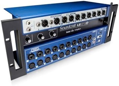 Soundcraft Ui24R Rack-Mountable Laptop or Tablet-Controlled, 24 input Digital Audio Mixer with onboard Signal Processing. Blue and Gray-17974
