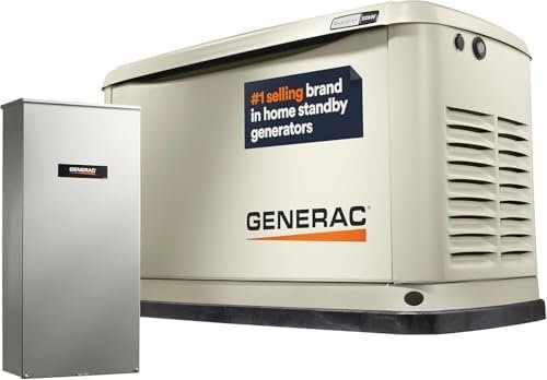 Generac Guardian 22kW Home Standby Generator with 200 Amp Transfer Switch, Durable All Aluminum, WiFi Enabled with G-Force Engine, Easy to Use, Whole House Power Backup, Smart Outage Solution  Bisque-69374