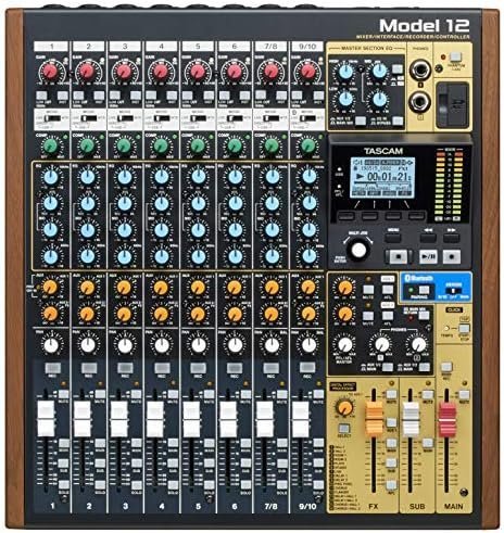 Tascam Model 12 All-in-One 12-track Digital Multitrack Mixing and Recording Studio, Mixer, USB Audio Interface and DAW Controller-23779