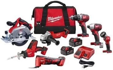 Milwaukee M18 Cordless Combo Kit (7-Tool) with Two 3.0 Ah Batteries, Charger and Tool Bag-68817