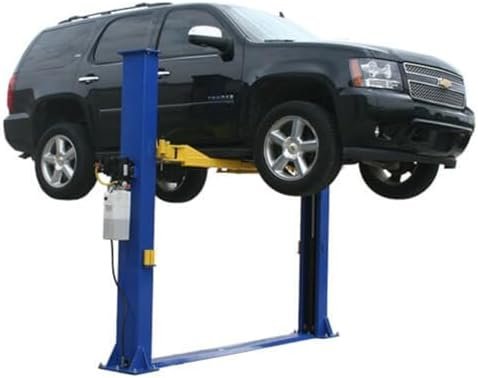 ATLAS Automotive Equipment 9KBPX 2-Post Lift/Hoist, Baseplate Style, 9’6″ Minimum Ceiling Height, 9,000lb Capacity, Symmetric Arms, Dual Hydraulic Chain Drive Cylinders, for Low Ceiling Home Use-71388