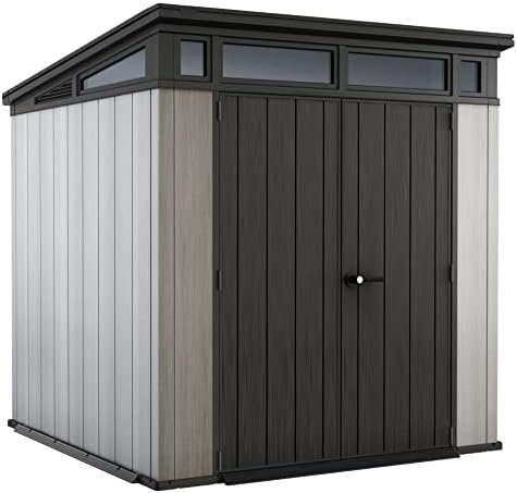 Keter Outdoor Storage Shed, for House, Patio & Yard, Plastic Resin, Artisan, 7×7 Ft, Gray-92416