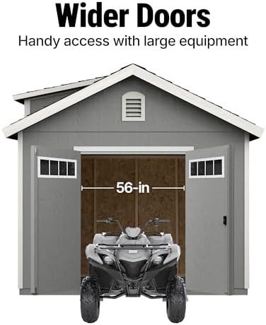 Handy Home Products Windemere 10×12 Do-it-Yourself Wooden Storage Shed with Floor, Beige-12418 - Image 9