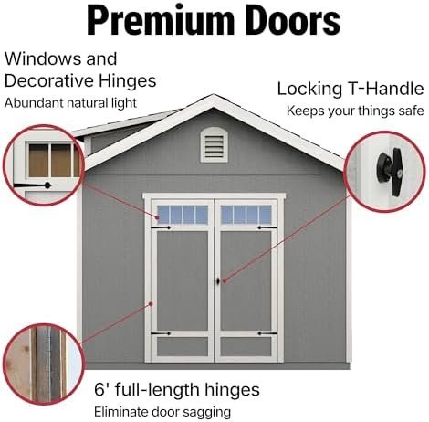 Handy Home Products Windemere 10×12 Do-it-Yourself Wooden Storage Shed with Floor, Beige-12418 - Image 10