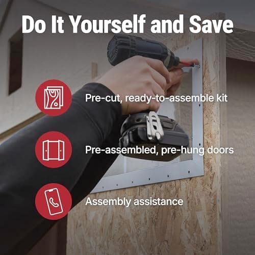 Handy Home Products Windemere 10×12 Do-it-Yourself Wooden Storage Shed with Floor, Beige-12418 - Image 11