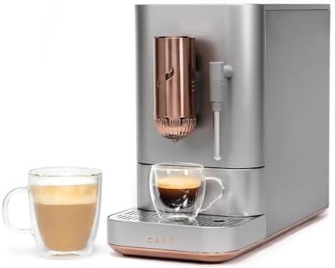 Café Affetto Automatic Espresso Machine + Milk Frother | Built-In & Adjustable Espresso Bean Grinder | One-Touch Brew in 90 Seconds | Steel Silver, 1.2 Liter, (C7CEBBS2RS3)-24919 - Image 2