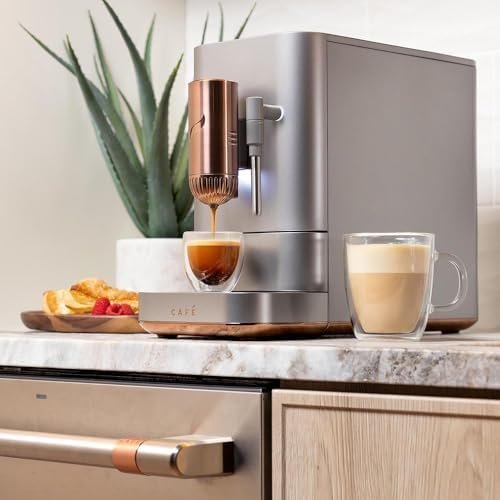 Café Affetto Automatic Espresso Machine + Milk Frother | Built-In & Adjustable Espresso Bean Grinder | One-Touch Brew in 90 Seconds | Steel Silver, 1.2 Liter, (C7CEBBS2RS3)-24919 - Image 3
