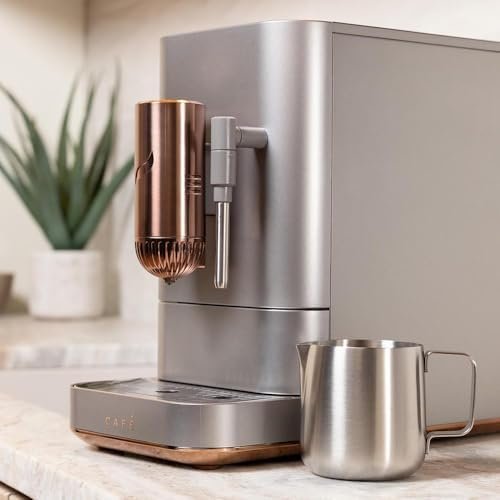 Café Affetto Automatic Espresso Machine + Milk Frother | Built-In & Adjustable Espresso Bean Grinder | One-Touch Brew in 90 Seconds | Steel Silver, 1.2 Liter, (C7CEBBS2RS3)-24919 - Image 4