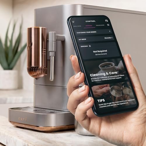 Café Affetto Automatic Espresso Machine + Milk Frother | Built-In & Adjustable Espresso Bean Grinder | One-Touch Brew in 90 Seconds | Steel Silver, 1.2 Liter, (C7CEBBS2RS3)-24919 - Image 5