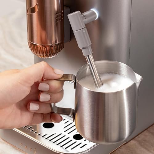 Café Affetto Automatic Espresso Machine + Milk Frother | Built-In & Adjustable Espresso Bean Grinder | One-Touch Brew in 90 Seconds | Steel Silver, 1.2 Liter, (C7CEBBS2RS3)-24919 - Image 9