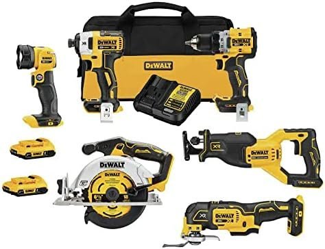 DEWALT 20V MAX* XR Cordless Combo Kit (6-Tool) with (2) Ah Batteries and Charger (DCK648D2)-69716
